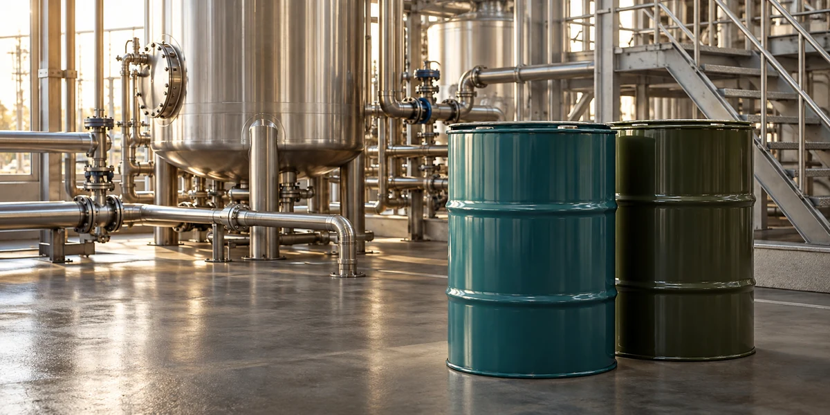Industrial chemical processing equipment and sealed drums